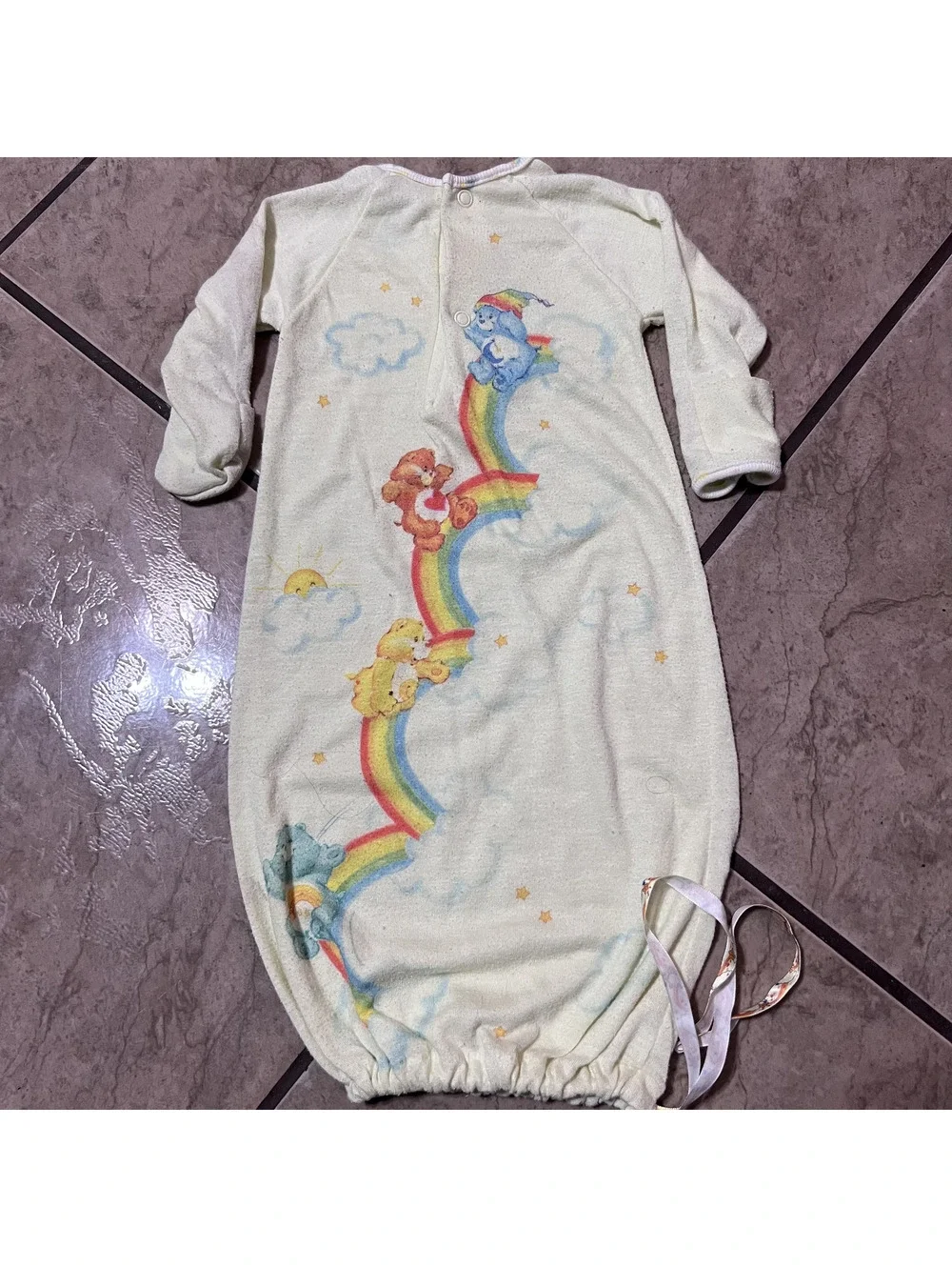 Vintage Carters Care Bear Baby Sleep Sack Gown Pajamas Mittens USA Layette Size